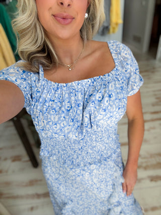 ARCADIA SMOCKED TOP - SAGE THE LABEL (LEOPARD)