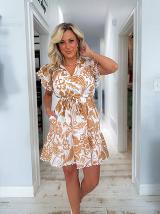 Nadya Floral Eriny Ruffle Mini Dress