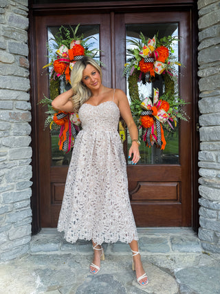 MONA LACE MIDI DRESS - Lucy Paris