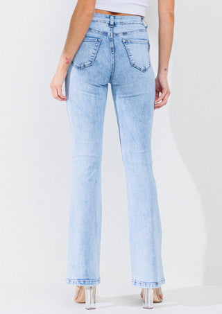 HIGH WAISTED FLARE JEANS (Light Stone)