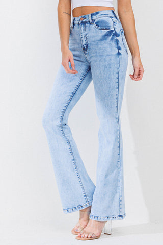 HIGH WAISTED FLARE JEANS (Light Stone)