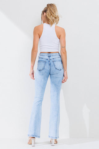 HIGH WAISTED FLARE JEANS (Light Stone)