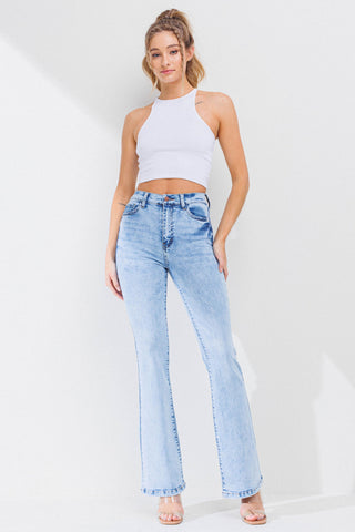 HIGH WAISTED FLARE JEANS (Light Stone)
