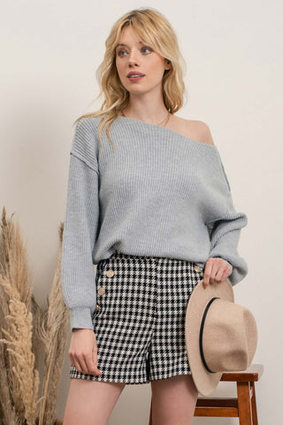 BALLOON SLEEVE PULLOVER (GREY)