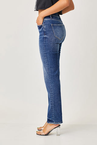 MIDRISE SLIM RELAXED STRAIGHT JEANS  - RISEN