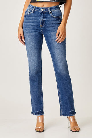 MIDRISE SLIM RELAXED STRAIGHT JEANS  - RISEN