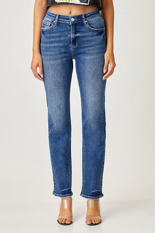 MIDRISE SLIM RELAXED STRAIGHT JEANS  - RISEN