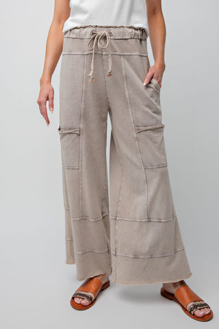 MINERAL WASHED TERRY KNIT PANTS (MINERAL GREY)
