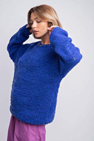 LOOSE FIT SOLID SWEATER (ROYAL BLUE)
