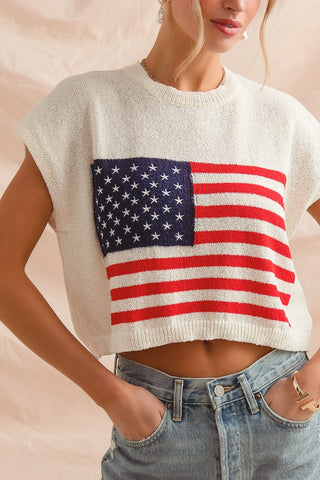 BOXY FIT FLAG SWEATER