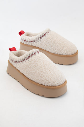 ISSAC BINDING CUFF PLATFORM COZY SLIPPER (BONE)