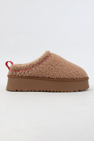 ISSAC BINDING CUFF PLATFORM COZY SLIPPER (CAMEL)