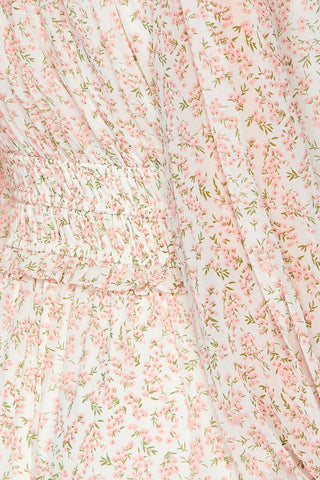 Floral Print Long Sleeve V-Neck Maxi Dress