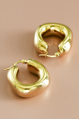 18K Waterproof Non-Tarnish Stainless Steel Hoops