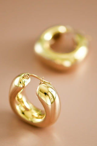 18K Waterproof Non-Tarnish Stainless Steel Hoops