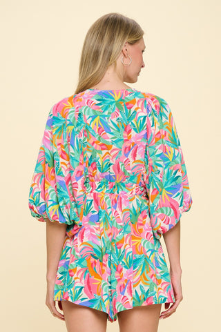 ADA PALM DRESS ROMPER - MEET ME IN SANTORINI