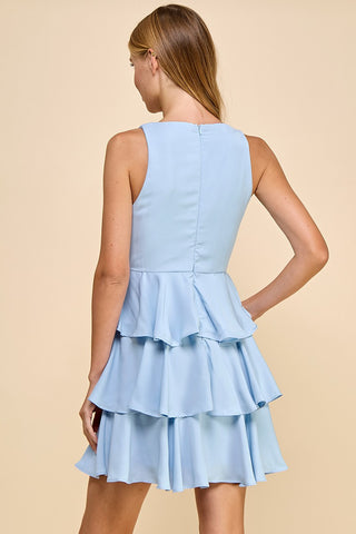 V-neckline Multi Tiered Dress