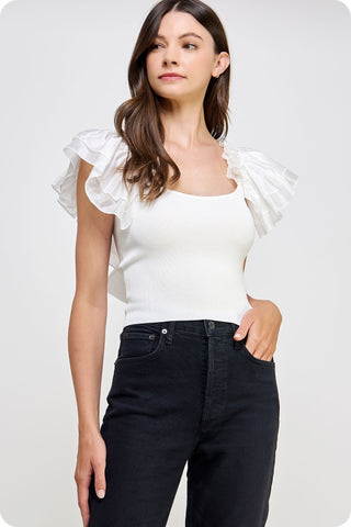 BACK TIE (WHITE) ORGANZA TOP