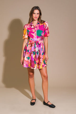 Spring Blossom Button-Up Dress