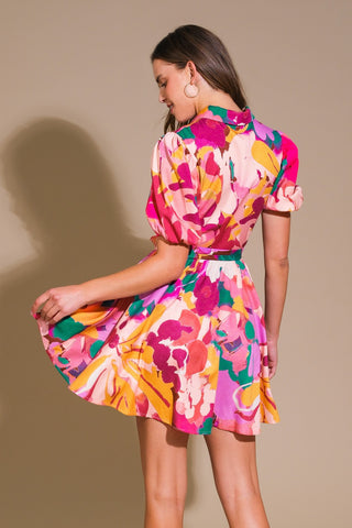 Spring Blossom Button-Up Dress