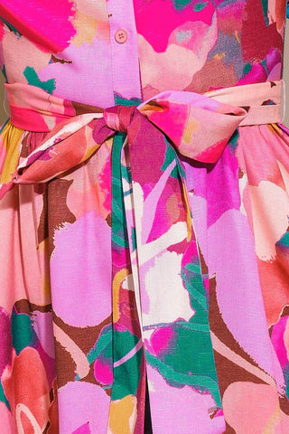 Spring Blossom Button-Up Dress