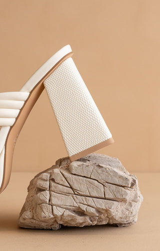 The Faith - Knotted Snakeprint Heels (White)
