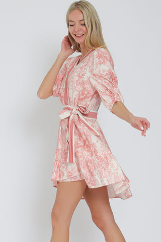 Rosewood Toile Wrap Dress