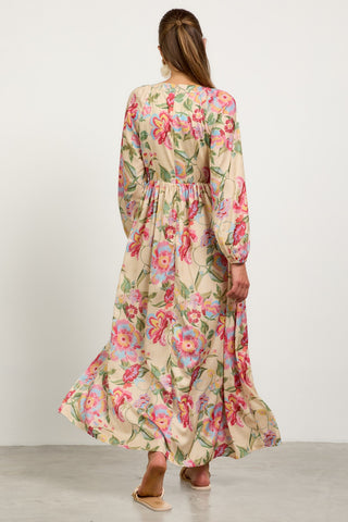 FLORAL LONG SLEEVE MAXI DRESS