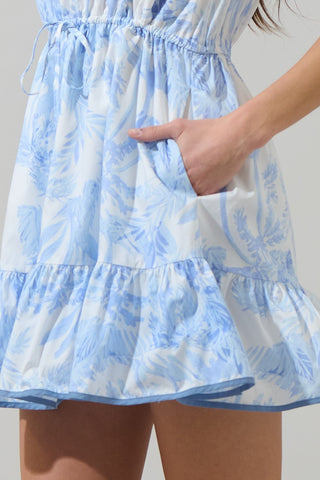 Poly Floral Alina Ruffle Shift Mini Dress
