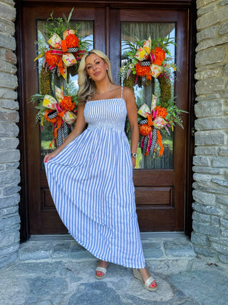 (XS + SMALL) NADINE STRIPED MIDI DRESS - Z SUPPLY
