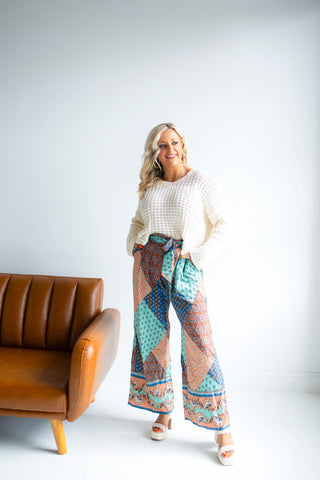 WIDE LEG PRINTED TROUSERS