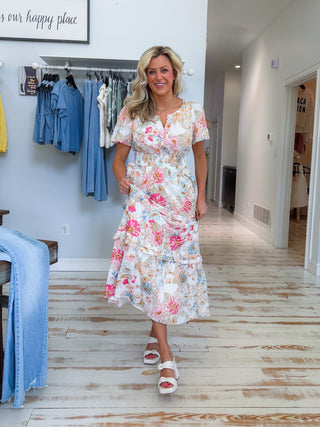Day Lily Palmer Poplin Tiered Maxi Dress