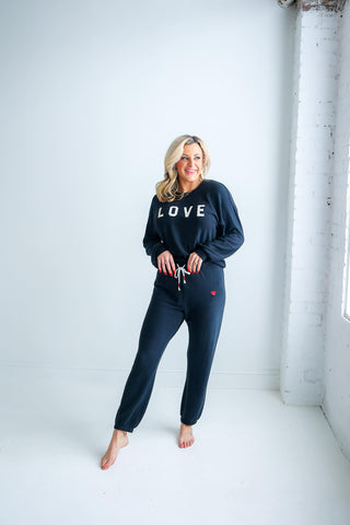 I HEART YOU JOGGER (BLACK) - Z SUPPLY