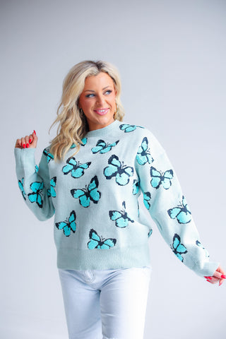 Butterfly Sweater (Teal)