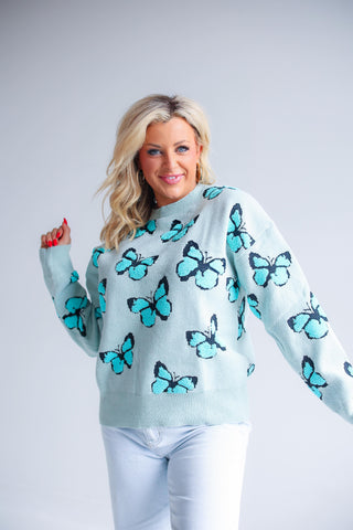 Butterfly Sweater (Teal)