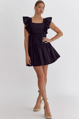Flirty Sleeveless Black Dress