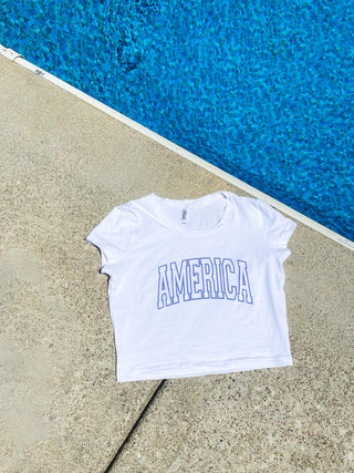 America (White) Baby Tee