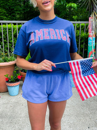 America (Navy) Comfort Color Graphic