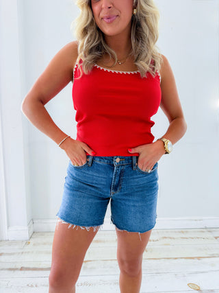 (XS ) JAIDLYNN RIB TANK (CABANA RED) - Z SUPPLY