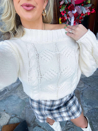 ELLA ONE SHOULDER SWEATER (IVORY)
