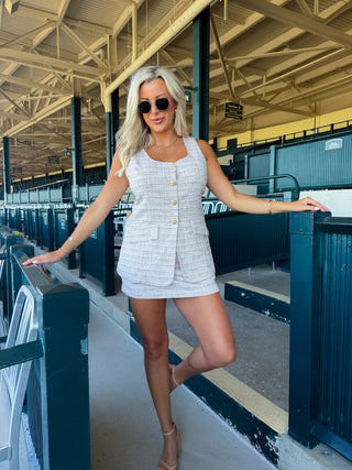 Beige Tweed Romper - Sincerely Ours