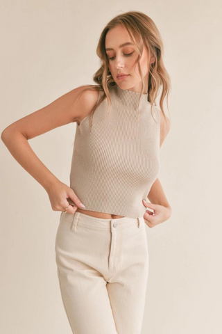 ERICA RIBBED TANK (LIGHT TAUPE)  - SADIE X SAGE