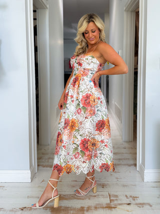 MONA LACE MIDI DRESS - Lucy Paris