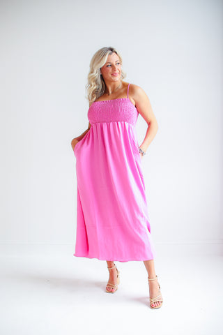 BEACHSIDE MIDI DRESS (HEARTBREAK PINK) -  Z SUPPLY
