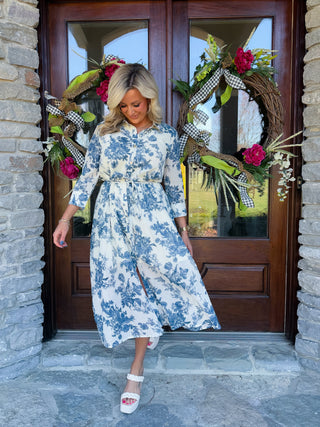 Willow Toile Midi Shirt Dress