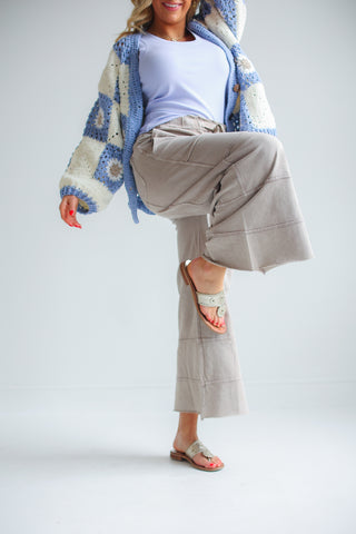 MINERAL WASHED TERRY KNIT PANTS (MINERAL GREY)