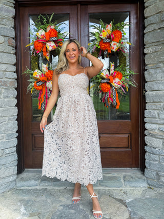 MONA LACE MIDI DRESS - Lucy Paris