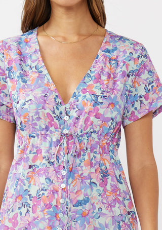 Floral Empire Button-Down Maxi Dress