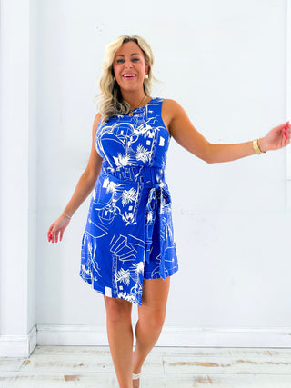 (XS) Mims Town Janis Wrap Mini Dress