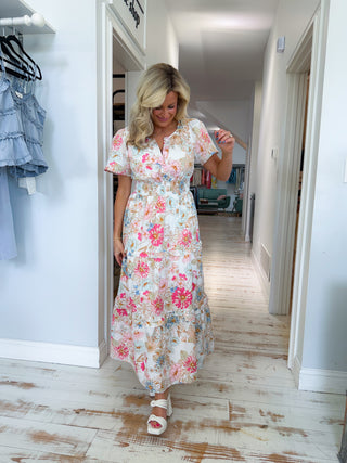 Day Lily Palmer Poplin Tiered Maxi Dress